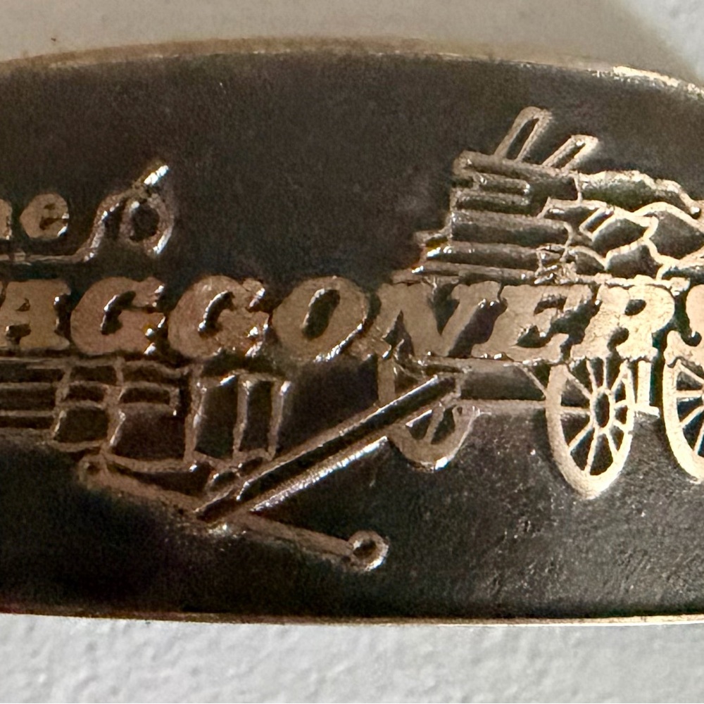 Vintage The Waggoners Trucking Co. Solid Bronze Belt Buckle